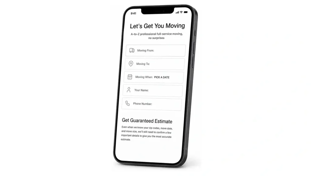 three ways to get moving estimate