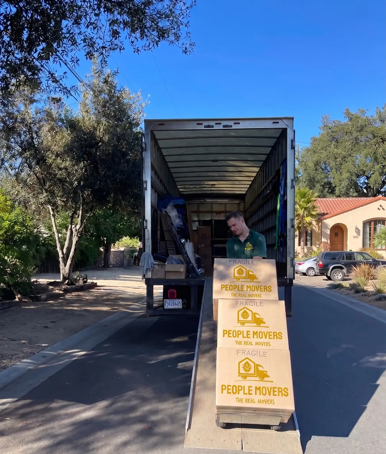 Movers packing a house into storage in Sacramento, CA