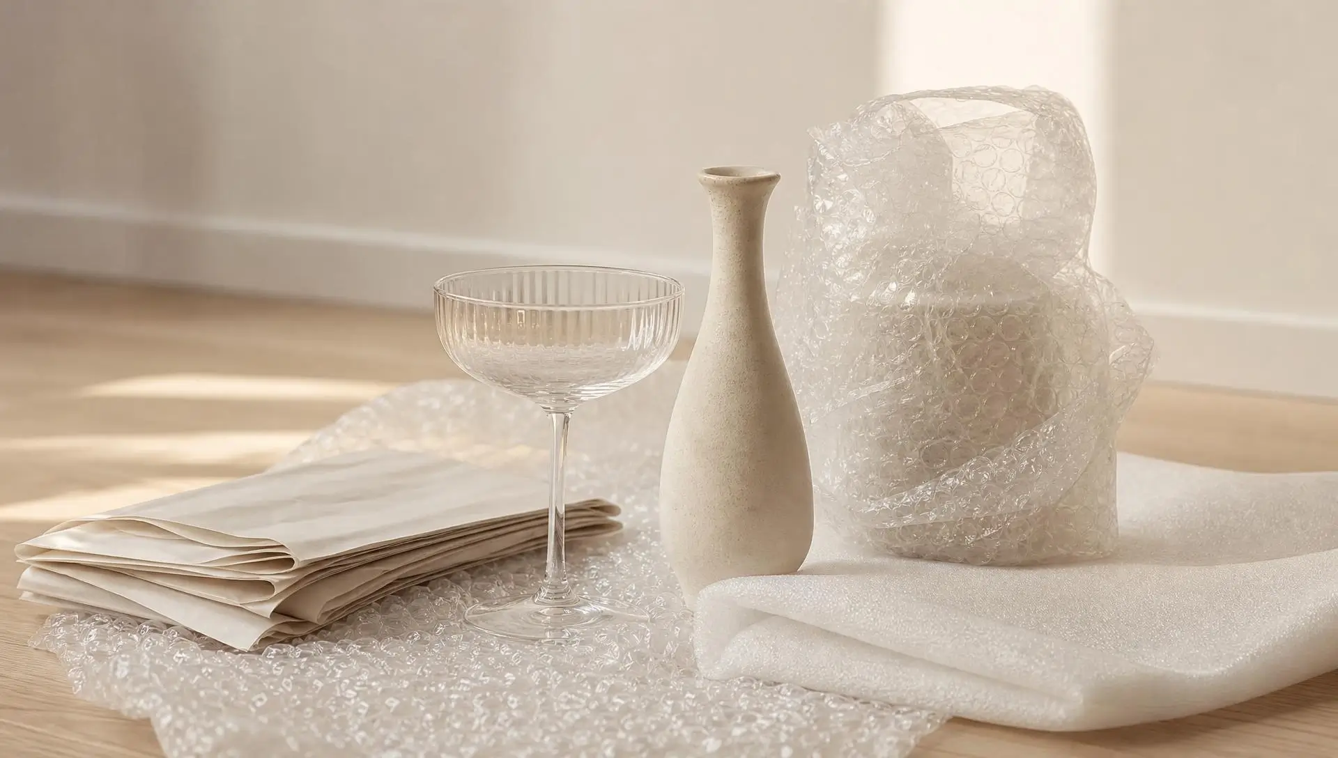 Fragile item packing before a long-distance move from Los Angeles