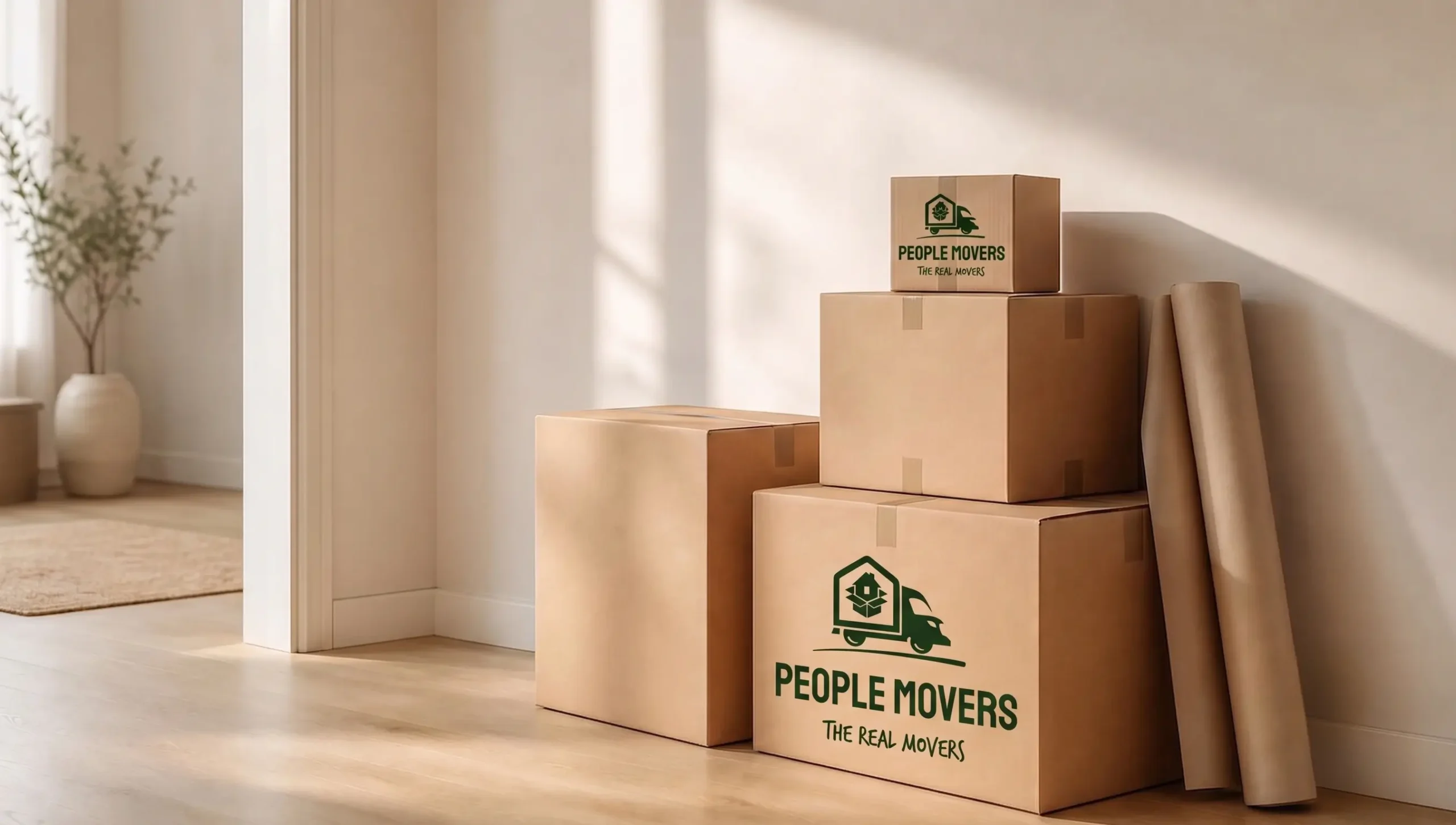 Full-service packing crew wrapping furniture in a Sacramento, CA